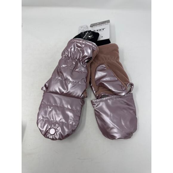 Brand New Isotoner Women's Size L/XL Black Pink Snow & Waterproof Gloves Mittens - Picture 2 of 10